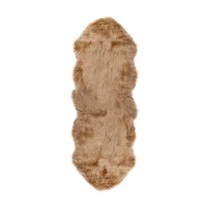 Luxe Home Decor Gordon Faux Sheepskin Double Rug | 1-Piece | Tan | 2'x6'